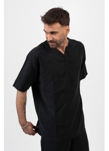 Herren Leinenbluse COTTON4ALL Schwarz 24-943 Herren Leinenbluse COTTON4ALL Schwarz 24-943
