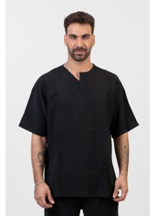 Herren Leinenbluse COTTON4ALL Schwarz 24-943 Herren Leinenbluse COTTON4ALL Schwarz 24-943