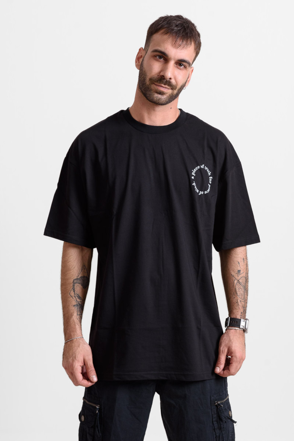 OVERSIZE Men's T-shirt TRUTH 25-237 BLACK