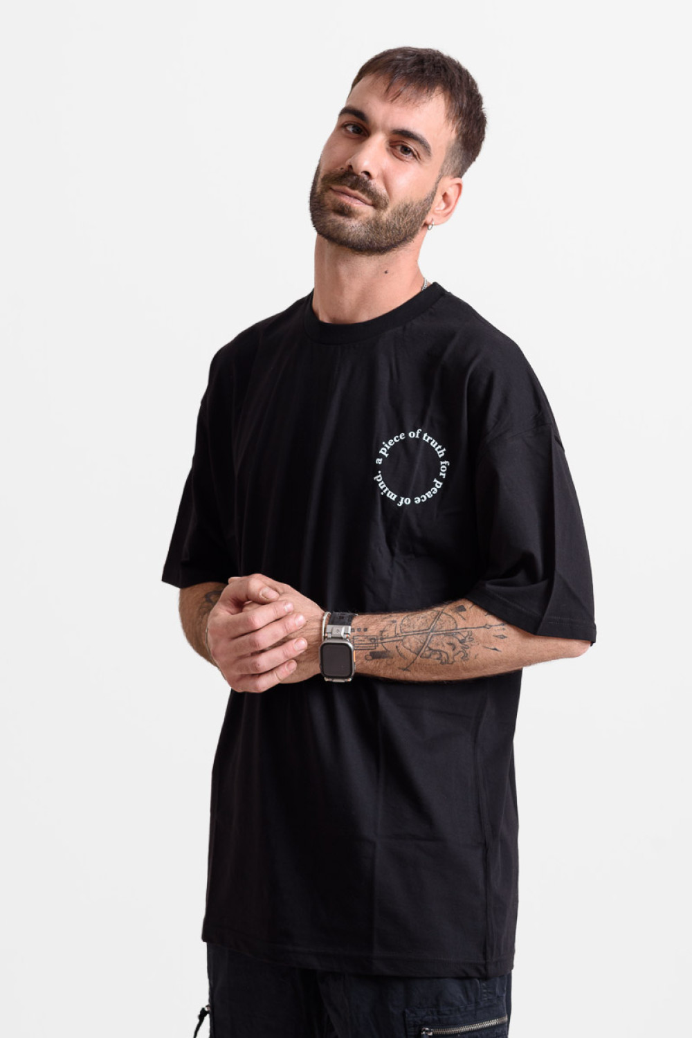OVERSIZE Men's T-shirt TRUTH 25-237 BLACK
