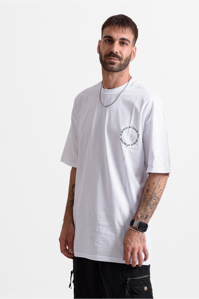 OVERSIZE Herren-T-Shirt TRUTH 25-237 WEISS OVERSIZE Herren-T-Shirt TRUTH 25-237 WEISS
