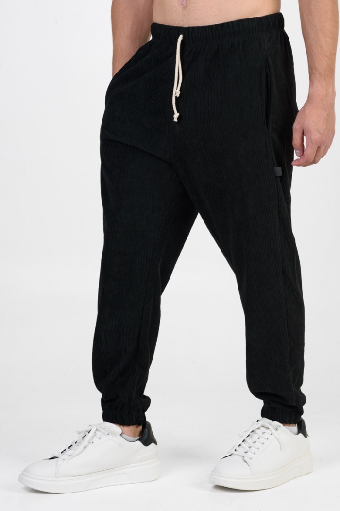 Men's corduroy trousers COTTON4ALL 25-156 BLACK