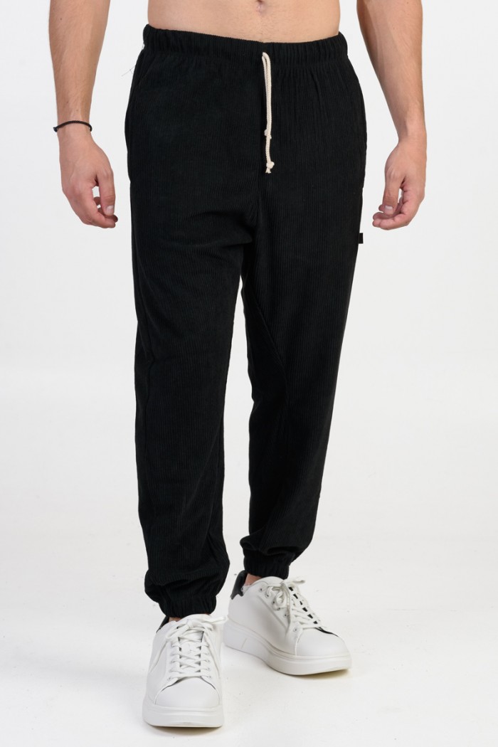 Men's corduroy trousers COTTON4ALL 25-156 BLACK