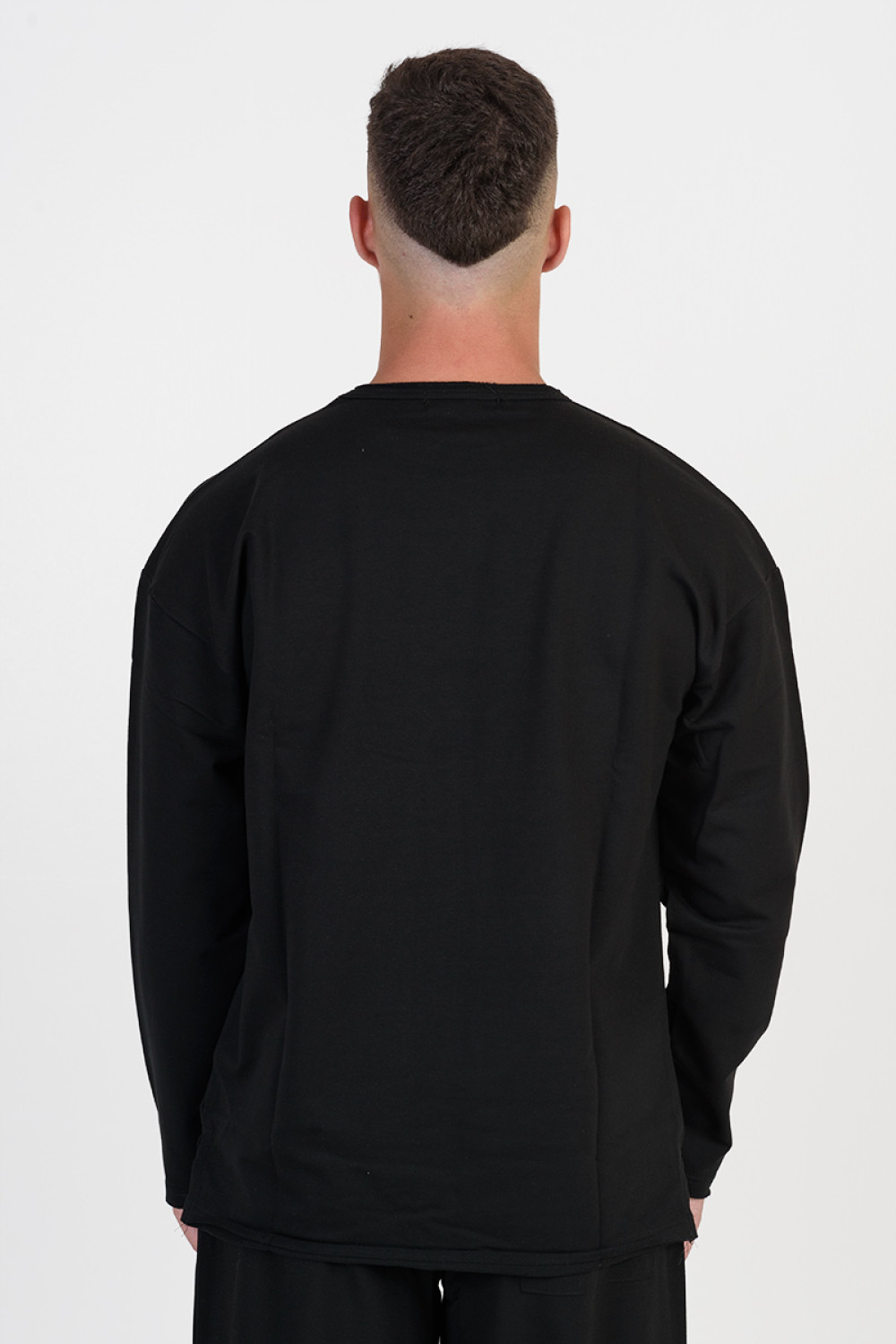 Men's monochrome blouse COTTON4ALL 25-158 BLACK