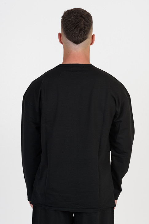 Men's monochrome blouse COTTON4ALL 25-158 BLACK