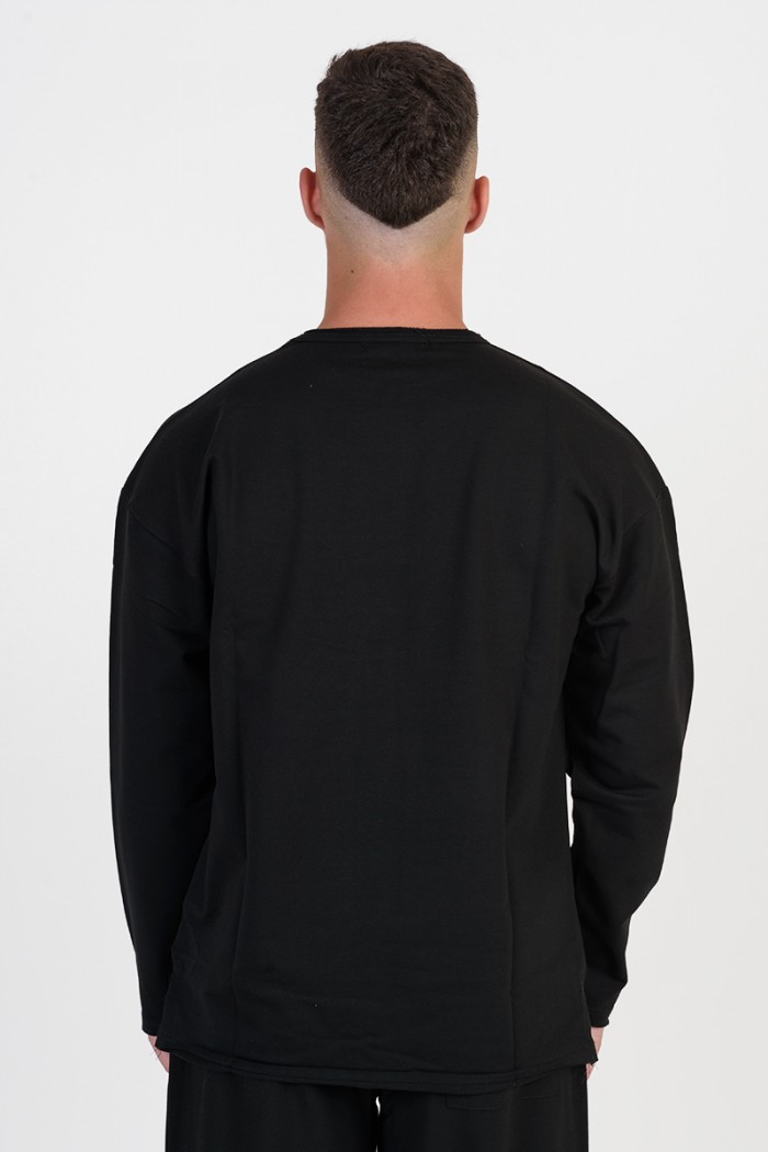 Men's monochrome blouse COTTON4ALL 25-158 BLACK