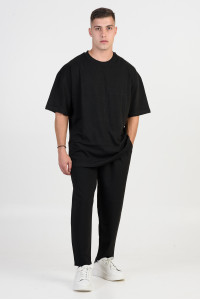 Men's woven trousers COTTON4ALL 25-159/25-250 BLACK