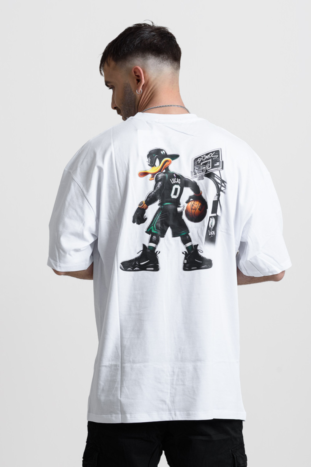 OVERSIZE Men's NBA T-Shirt 25-233 White