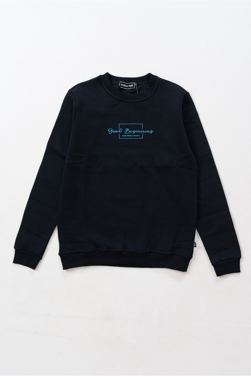 Sweatshirt COTTON4ALL GOOD BEGINNING 26-310 BLACK Sweatshirt COTTON4ALL GOOD BEGINNING 26-310 BLACK