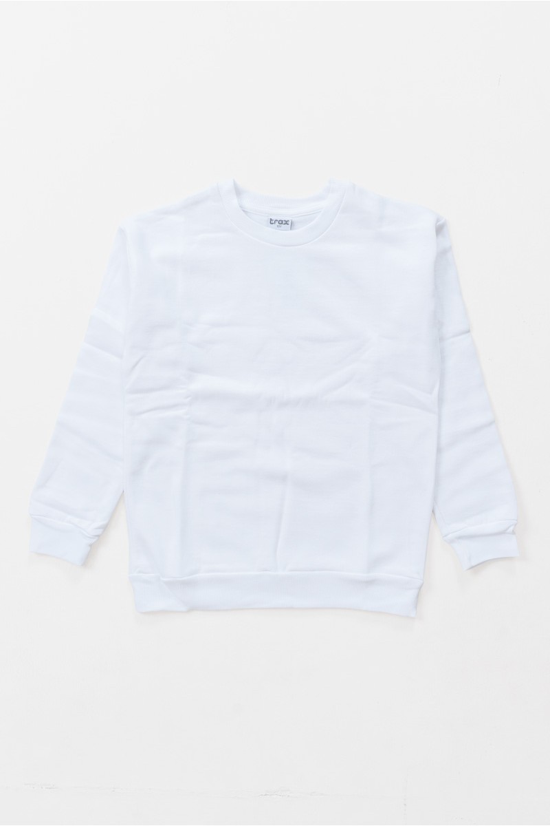 Sweatshirt mit Ausschnitt TRAX 48867 WEISS