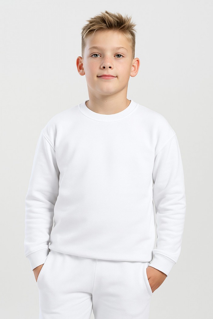 Sweatshirt with neckline TRAX 48867 WHITE