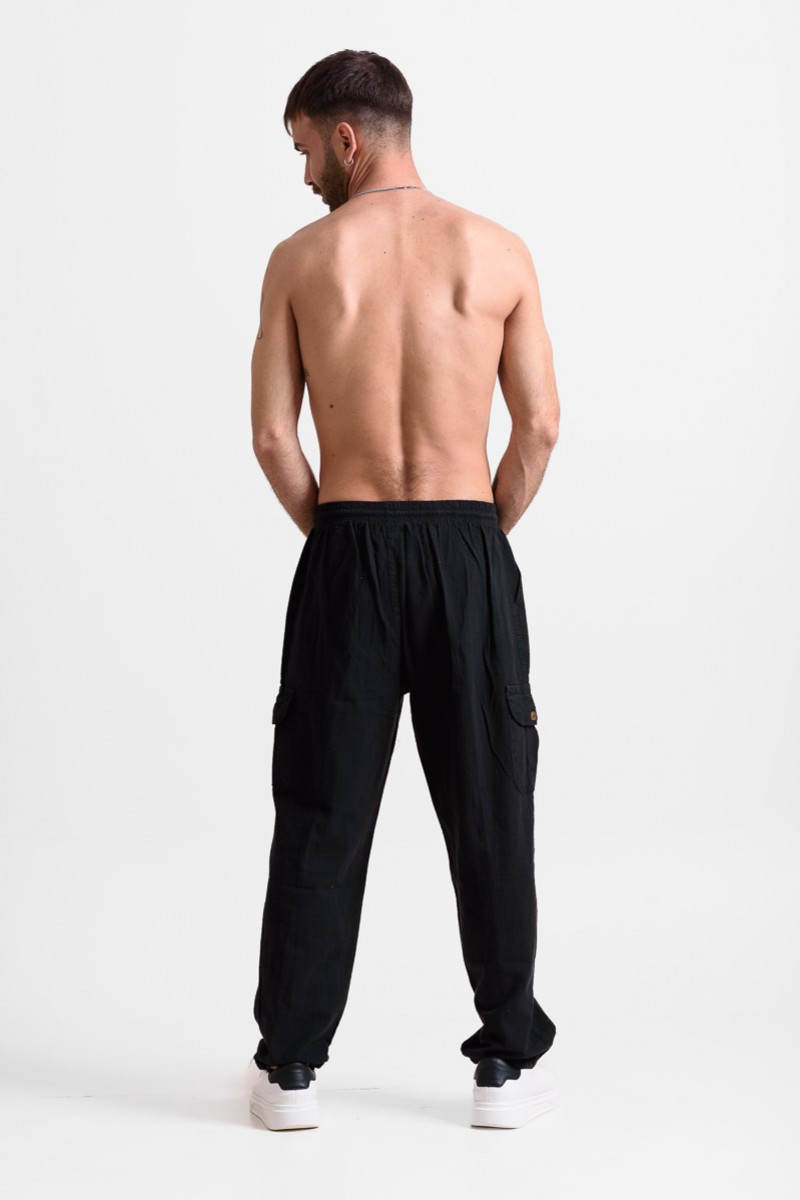 Men's Cargo pants CREPE SPORTS 100 BLACK