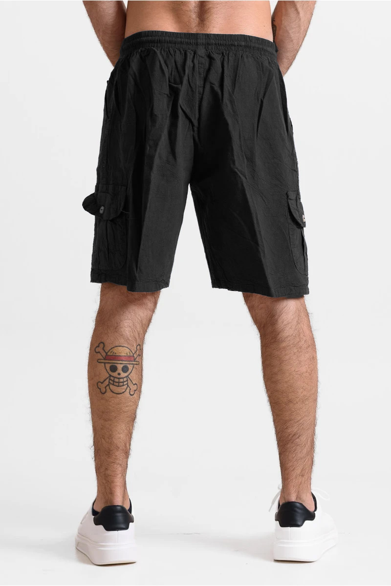 Men's cargo Bermuda shorts CREPE SPORTS BLACK