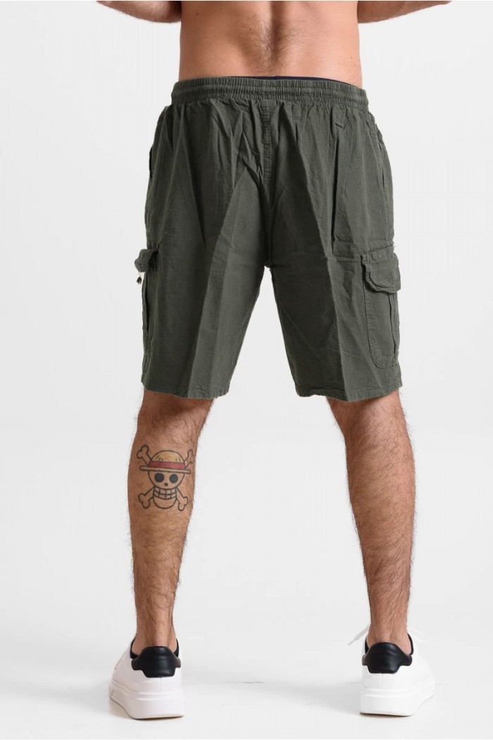 Men's cargo Bermuda shorts CREPE SPORTS HAKI NEW