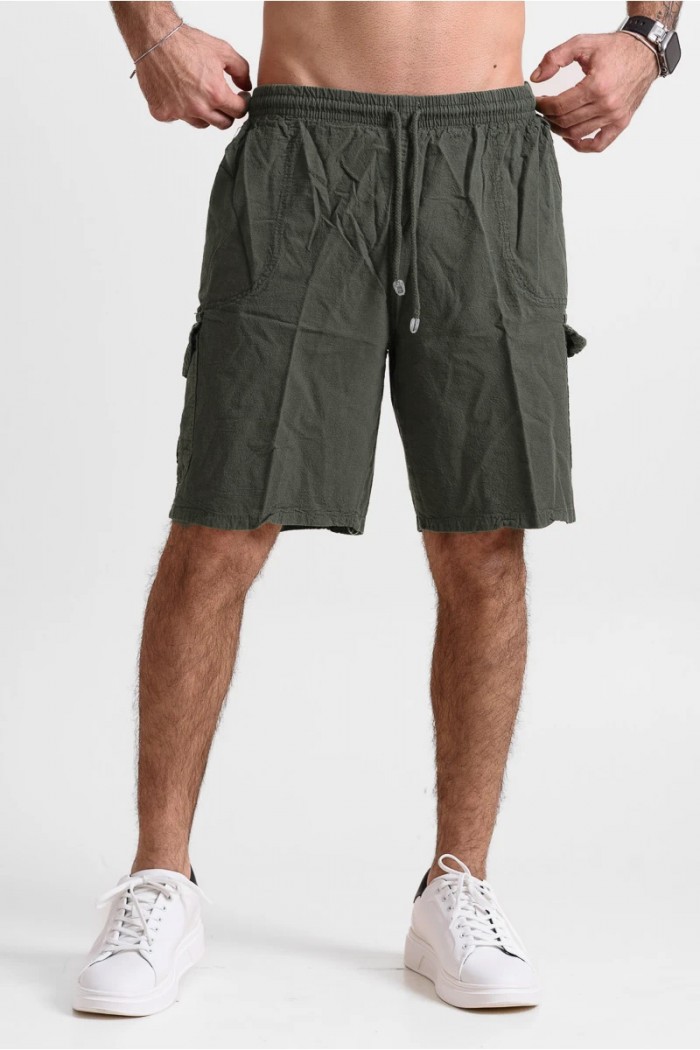 Men's cargo Bermuda shorts CREPE SPORTS HAKI NEW