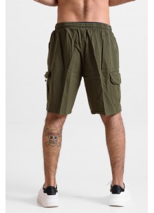Herren-Cargo-Bermuda-Shorts CREPE SPORTS HAKI Herren-Cargo-Bermuda-Shorts CREPE SPORTS HAKI
