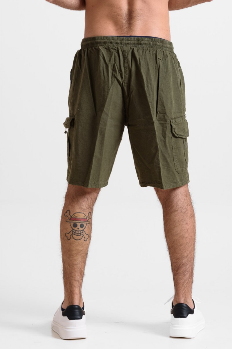 Men's cargo Bermuda shorts CREPE SPORTS HAKI