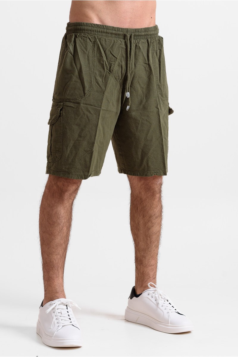 Herren-Cargo-Bermuda-Shorts CREPE SPORTS HAKI Herren-Cargo-Bermuda-Shorts CREPE SPORTS HAKI