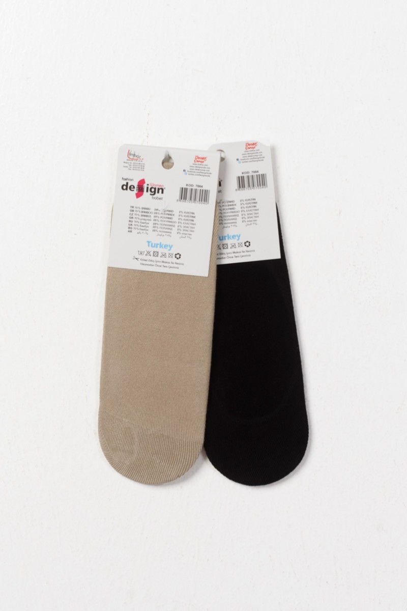 Women's ballerina socks DESIGN Beige and Black
