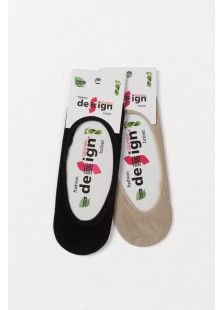 Women's ballerina socks DESIGN Beige and Black Women's ballerina socks DESIGN Beige and Black