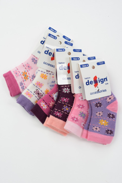 Baby socks DESIGN for girl 6 Pairs 6500001