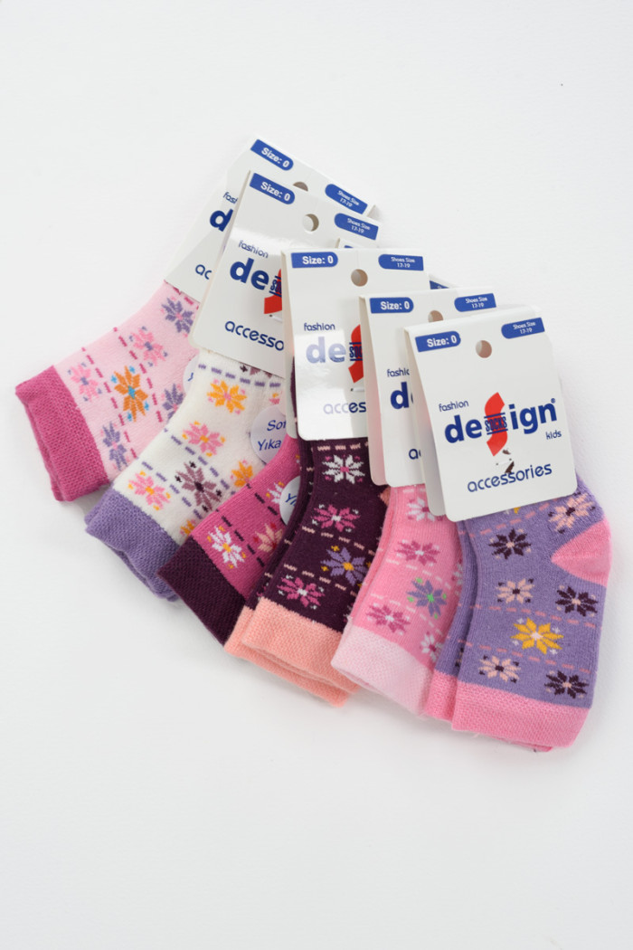 Baby socks DESIGN for girl 6 Pairs 6500001
