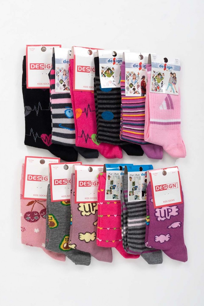 Kindersocken Mädchen Design 12 Paare MIX