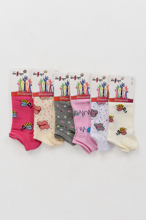 Short socks girl Design 6 Pack 5004486