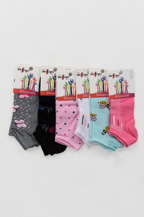 Short socks girl Design 6 Pack 5004483