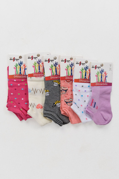 Short socks girl Design 6 Pack 5004484