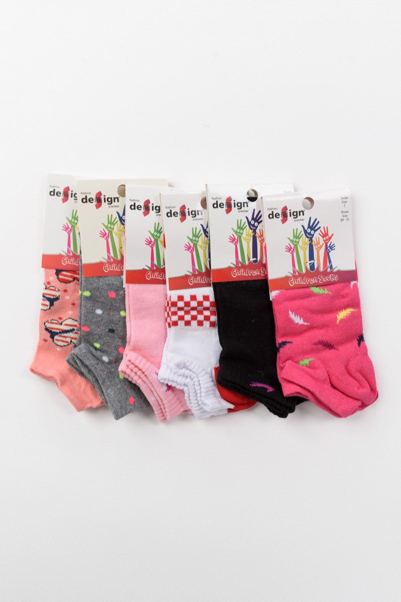Random Selection Kids' Socks 6 Pack DESIGN Girl Combo 9