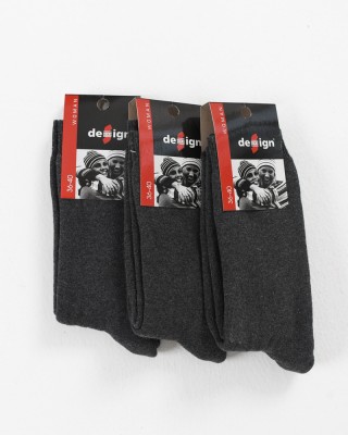 Damensocken DESIGN Monochrome Charcoal 3 PACK 850005-1