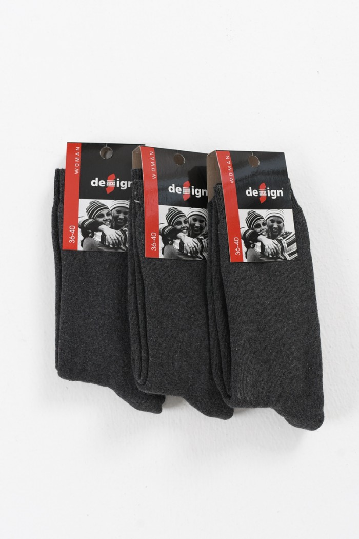 Women's socks DESIGN Monochrome Charcoal 3 PACK 850005-1