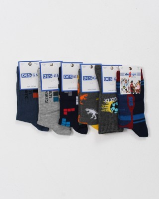 Children's socks for boy DESIGN 6 Pack 5511691