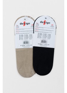 Ballerina socks with silicone DESIGN Beige and Black 1007 Ballerina socks with silicone DESIGN Beige and Black 1007