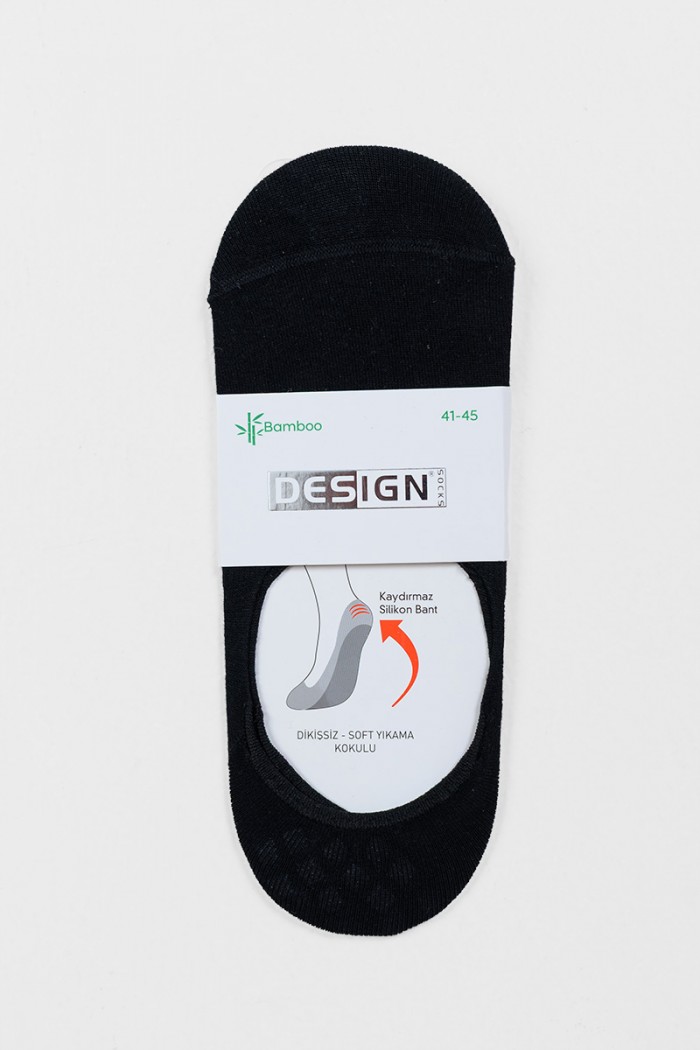 Ballerina socks with silicone DESIGN Beige and Black 1007