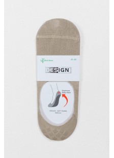 Ballerina socks with silicone DESIGN Beige and Black 1007 Ballerina socks with silicone DESIGN Beige and Black 1007