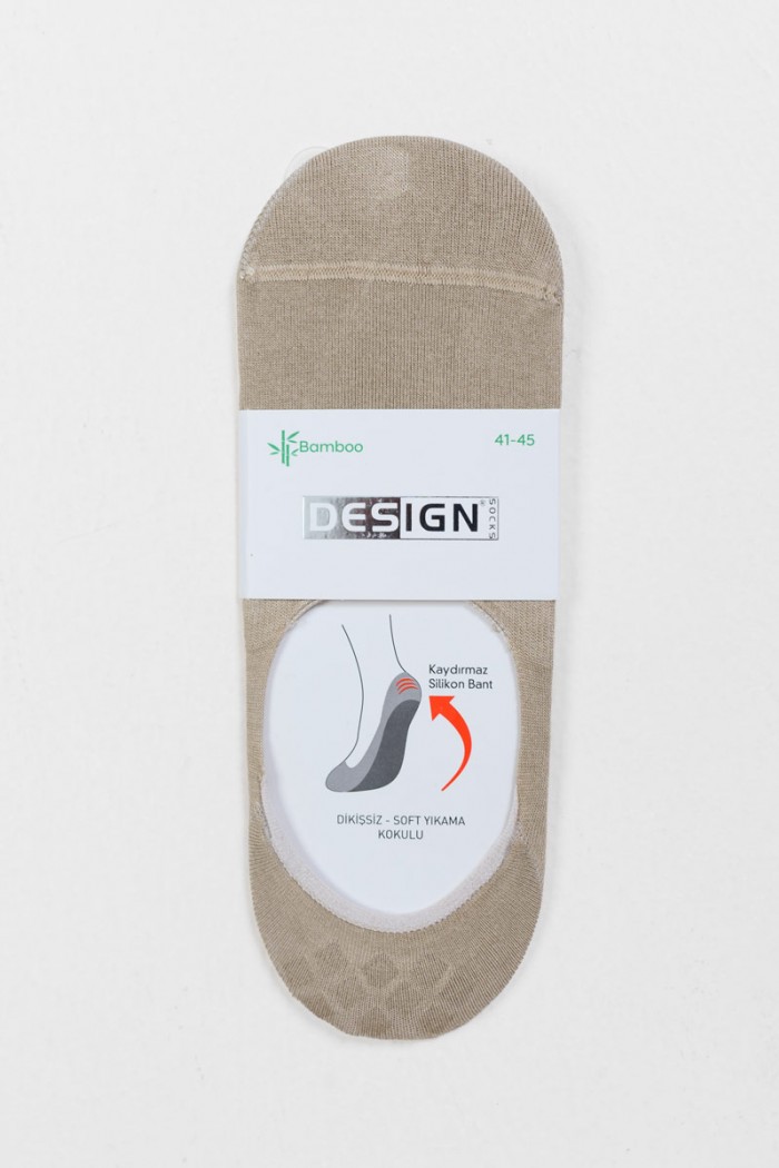 Ballerina socks with silicone DESIGN Beige and Black 1007