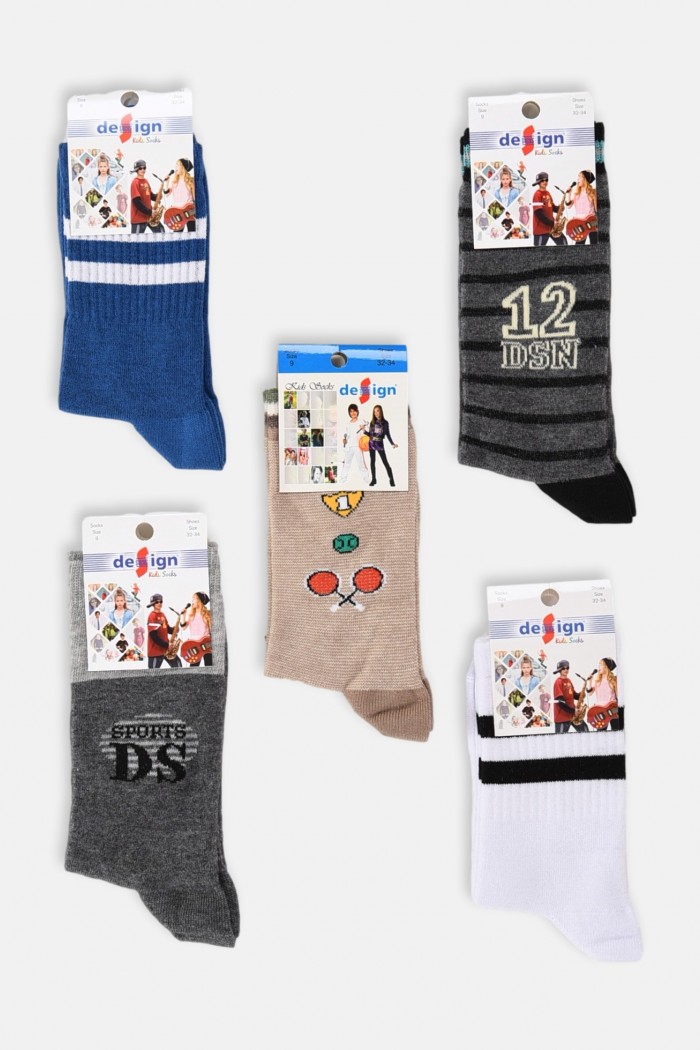 Kindersocken für Jungen DESIGN 5er Pack Combo 4