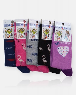 Kinder Socken für Mädchen (5 Stück) - Schmetterling MULTICOLOR