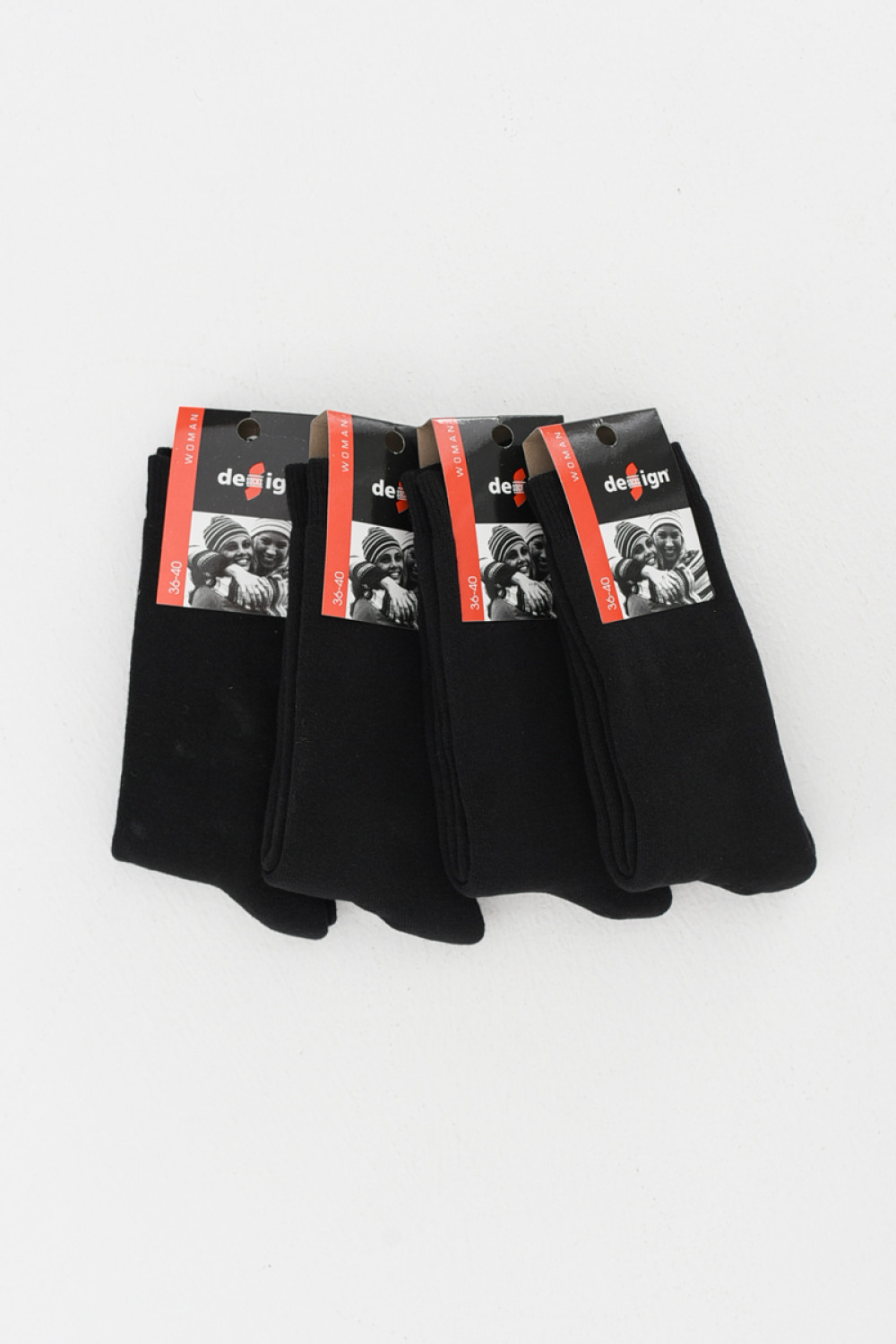 Winter socks monochrome DESIGN BLACK 4 Pack 8500020