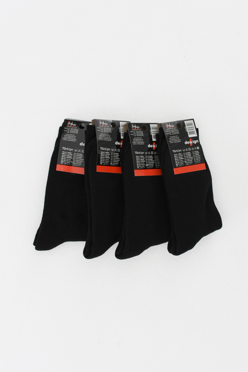 Winter socks monochrome DESIGN BLACK 4 Pack 8500020