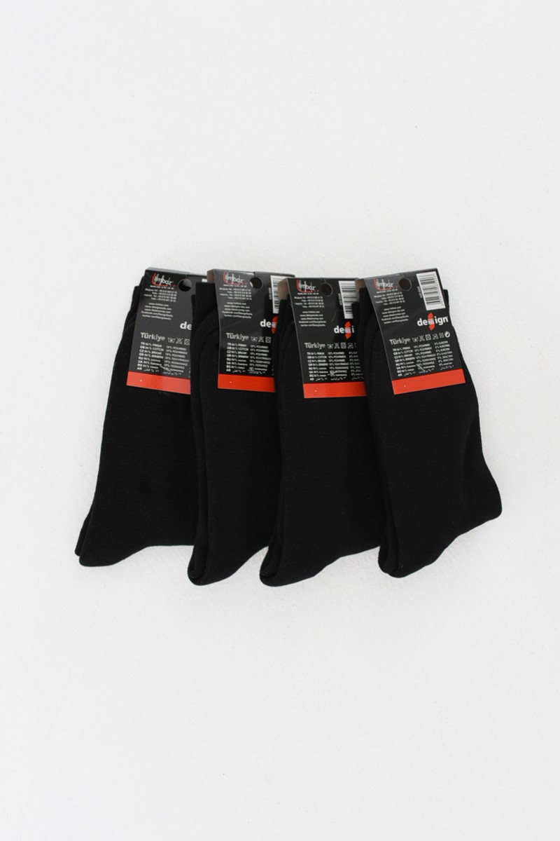 Winter socks monochrome DESIGN BLACK 4 Pack 8500020