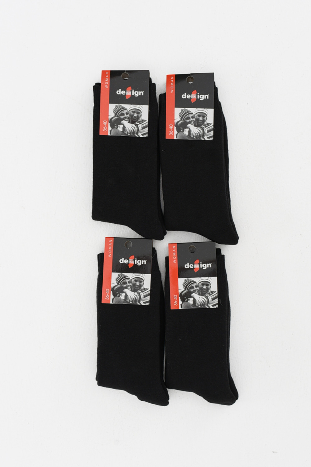 Winter socks monochrome DESIGN BLACK 4 Pack 8500020