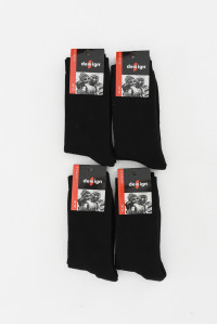 Winter socks monochrome DESIGN BLACK 4 Pack 8500020