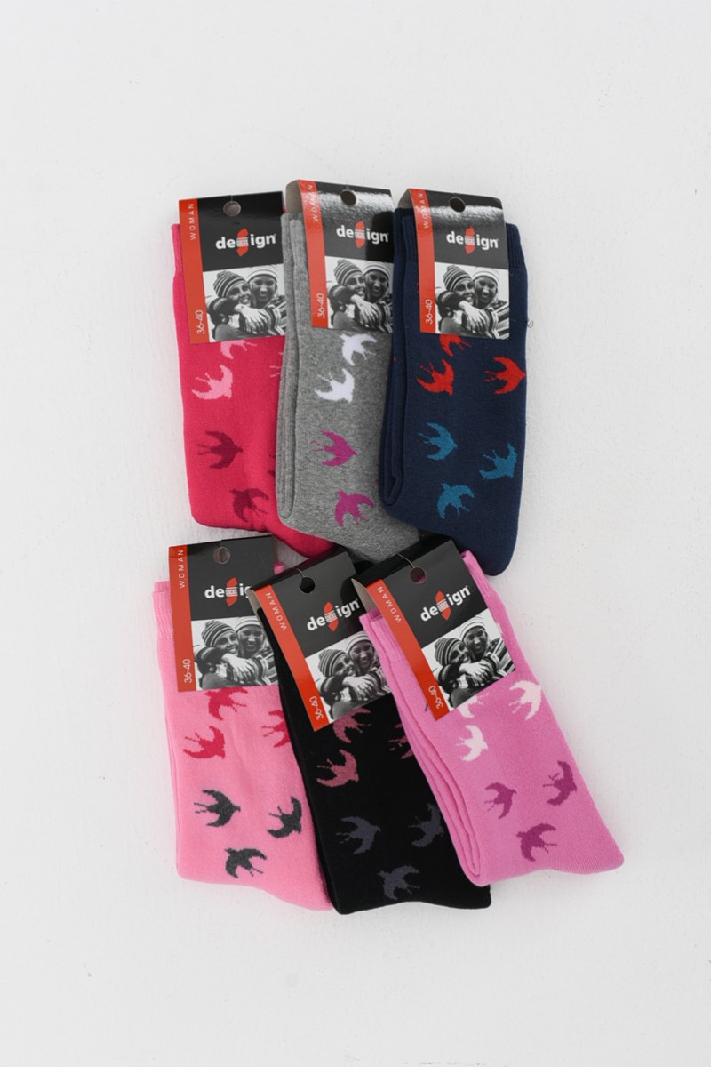 Women's socks DESIGN Birds 6 PACK 8500263