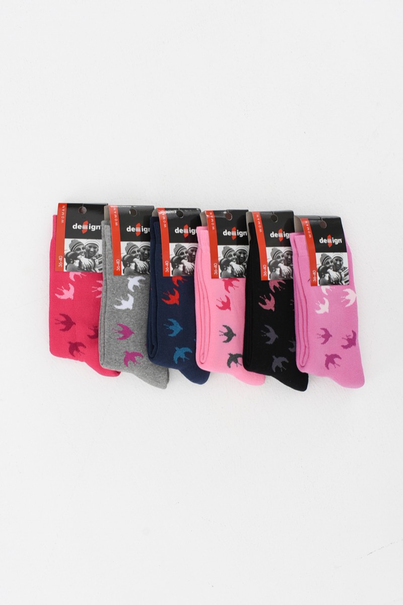Women's socks DESIGN Birds 6 PACK 8500263