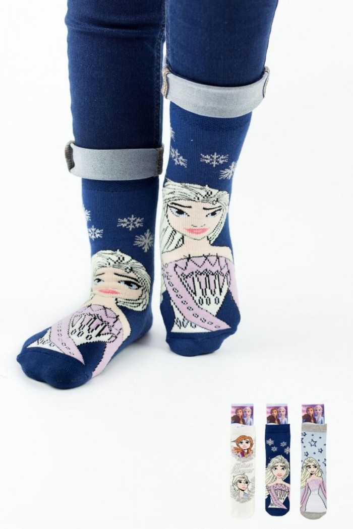 Kindersocken DISNEY FROZEN mit Saugnäpfen 3er Pack 507