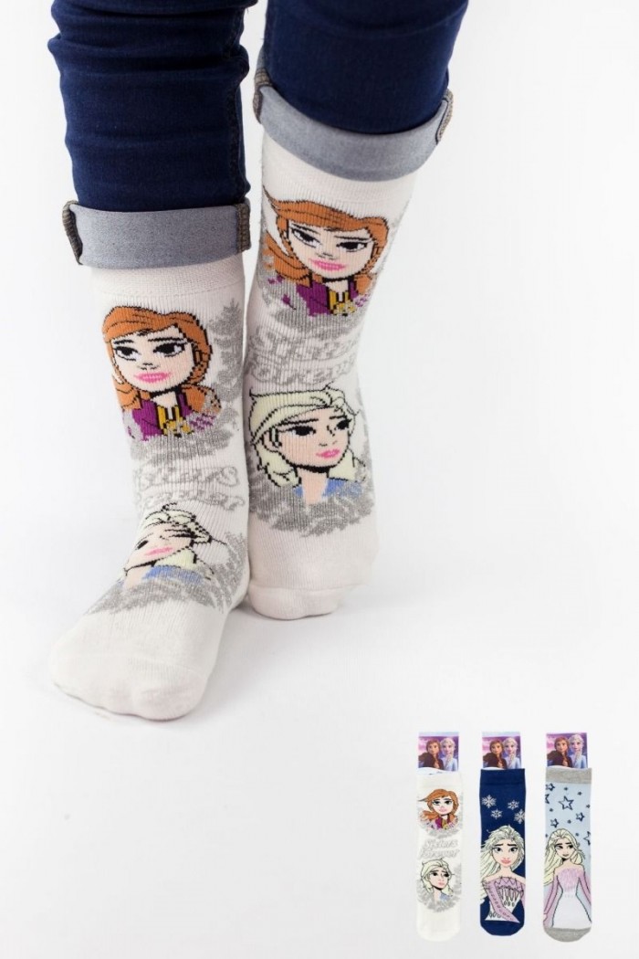 Kindersocken DISNEY FROZEN mit Saugnäpfen 3er Pack 507