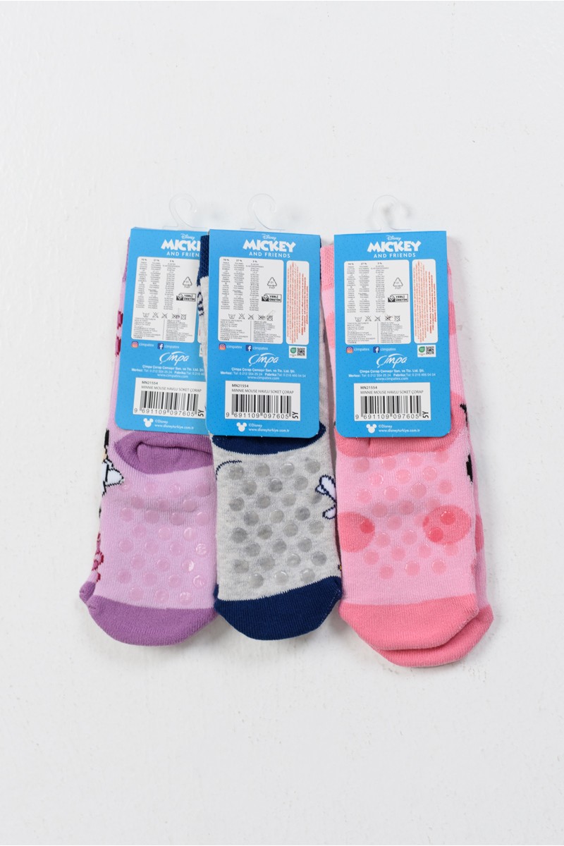 Kindersocken mit Saugnäpfen MINNIE 3 PACK MN21554 Kindersocken mit Saugnäpfen MINNIE 3 PACK MN21554
